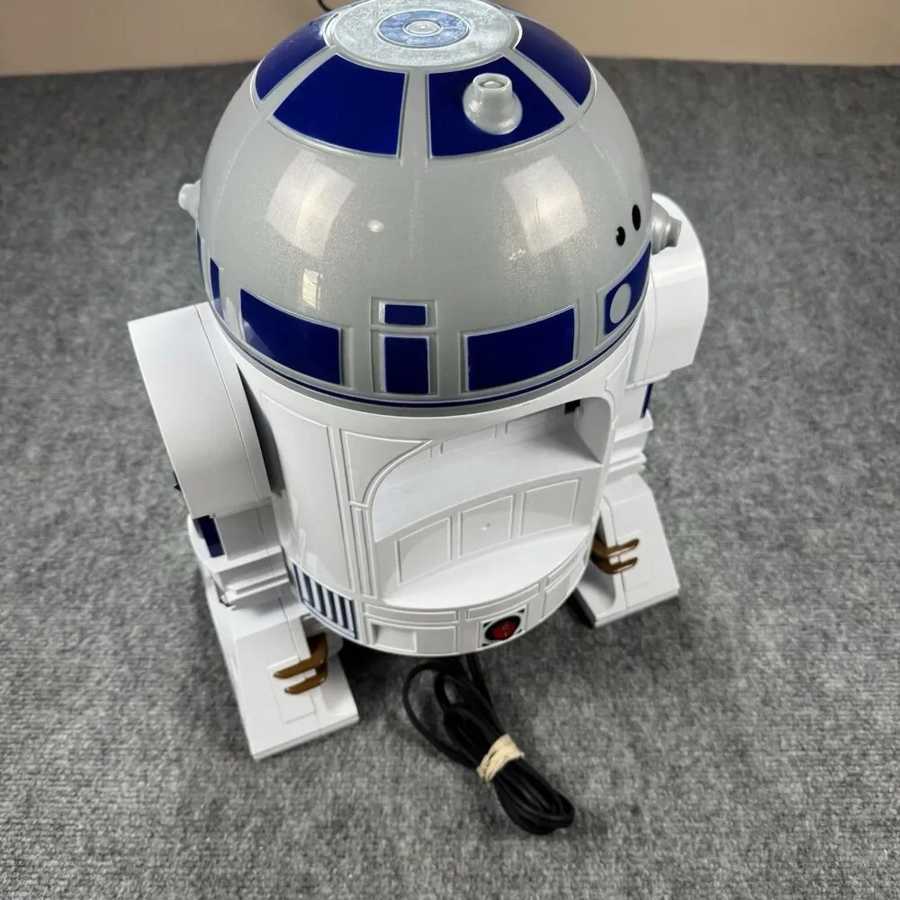 Star Wars R2-D2 Electric Hot Air Popcorn Maker White Blue Bowl Removable Lid